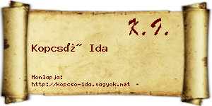Kopcsó Ida névjegykártya