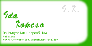 ida kopcso business card